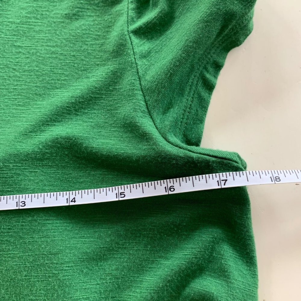 Anthropologie Deletta Green High Low Short Sleeve Blouse - Picture 6 of 7